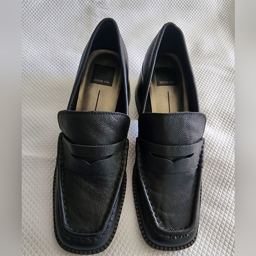 Dolce Vita Classic Black Leather Loafers